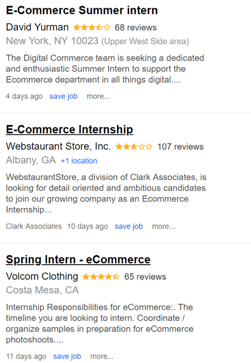 E-Commerce Intern